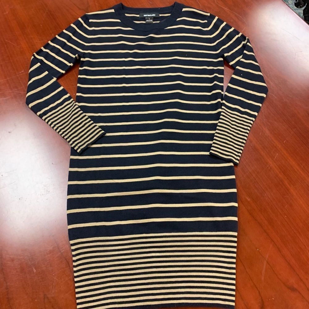Siena Studio Striped Sweater Dress sz S NWOT